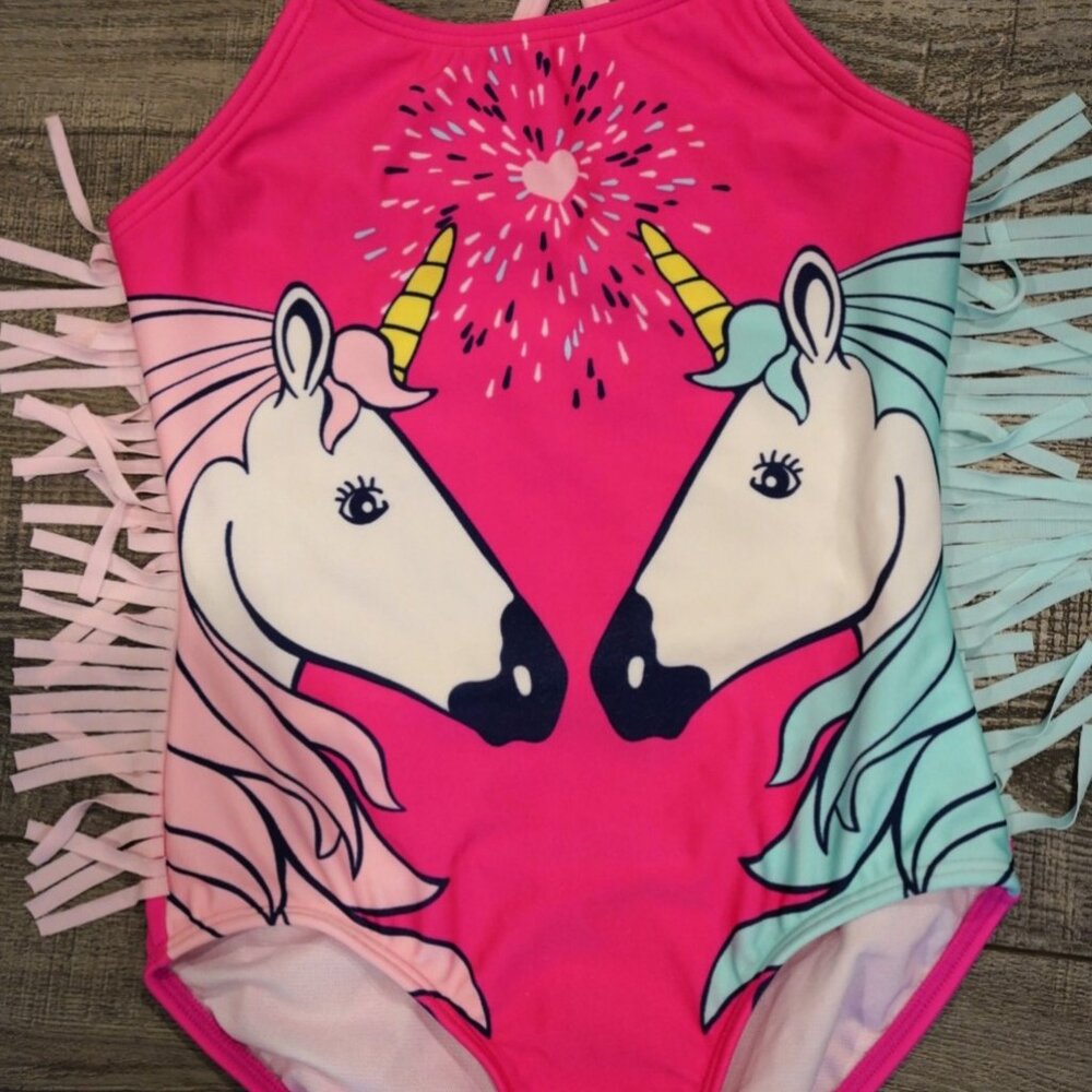 Unicorn Pink Swimsuit Girls 6